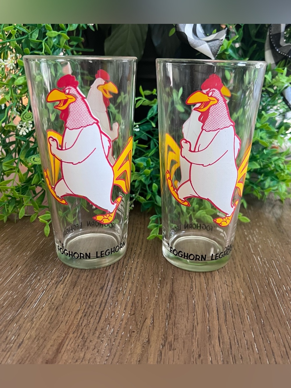 Vintage 1973 Looney Tunes Foghorn Leghorn Pepsi Collector Series glasses